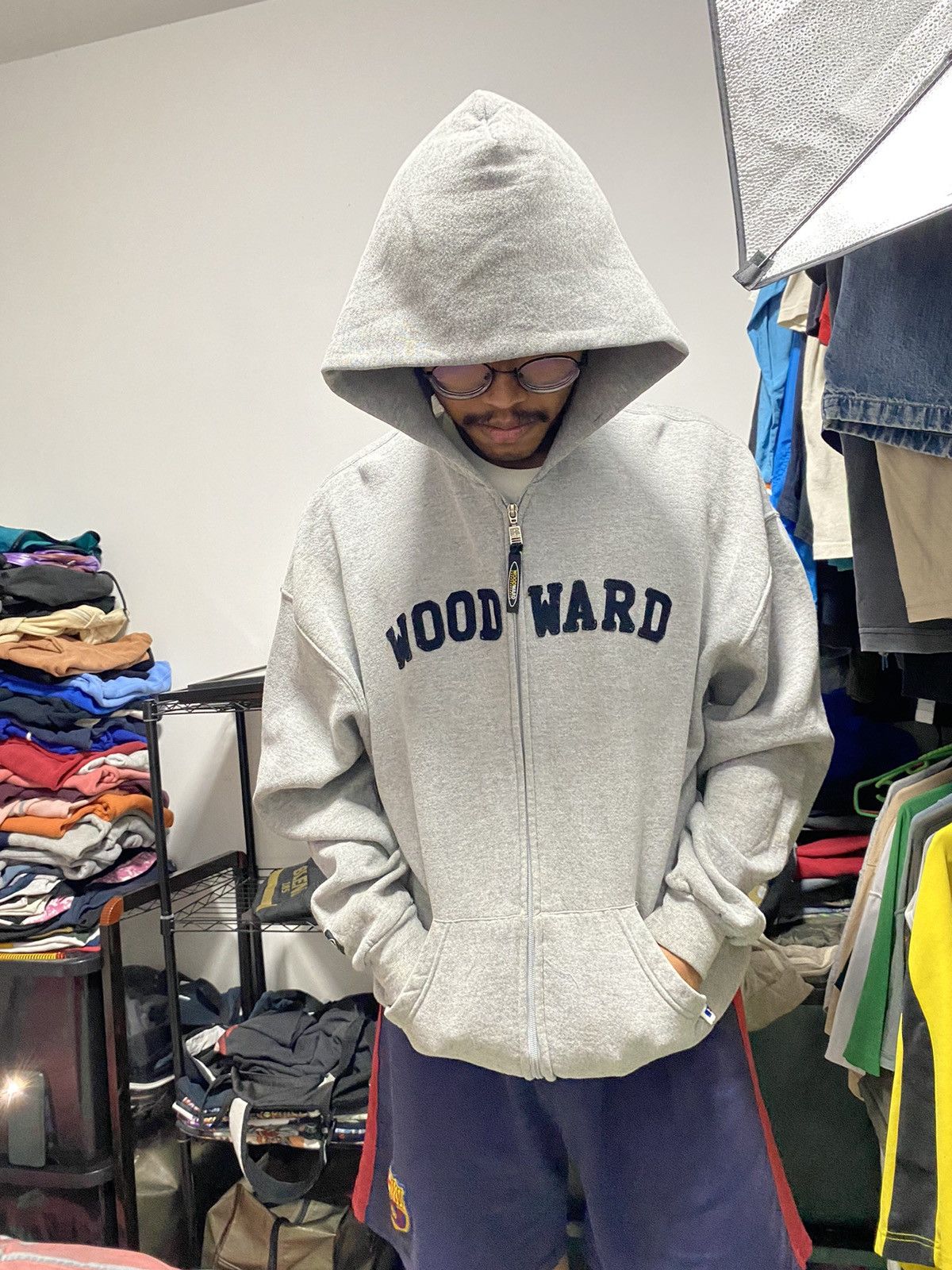 Vintage Vtg Grey Russell Athletic Hoodie Xl