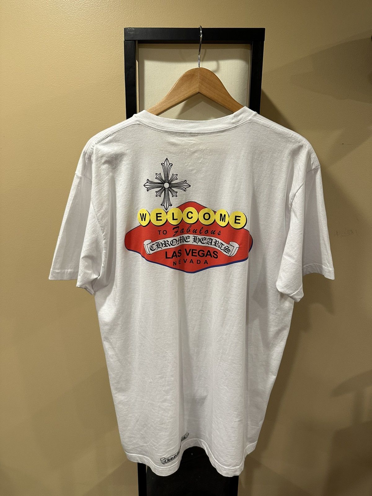 Hearts Chrome Hearts Welcome To Las Vegas Scroll Logo White Tee Hoodie, Sweatshirt | FlexRushtees.com