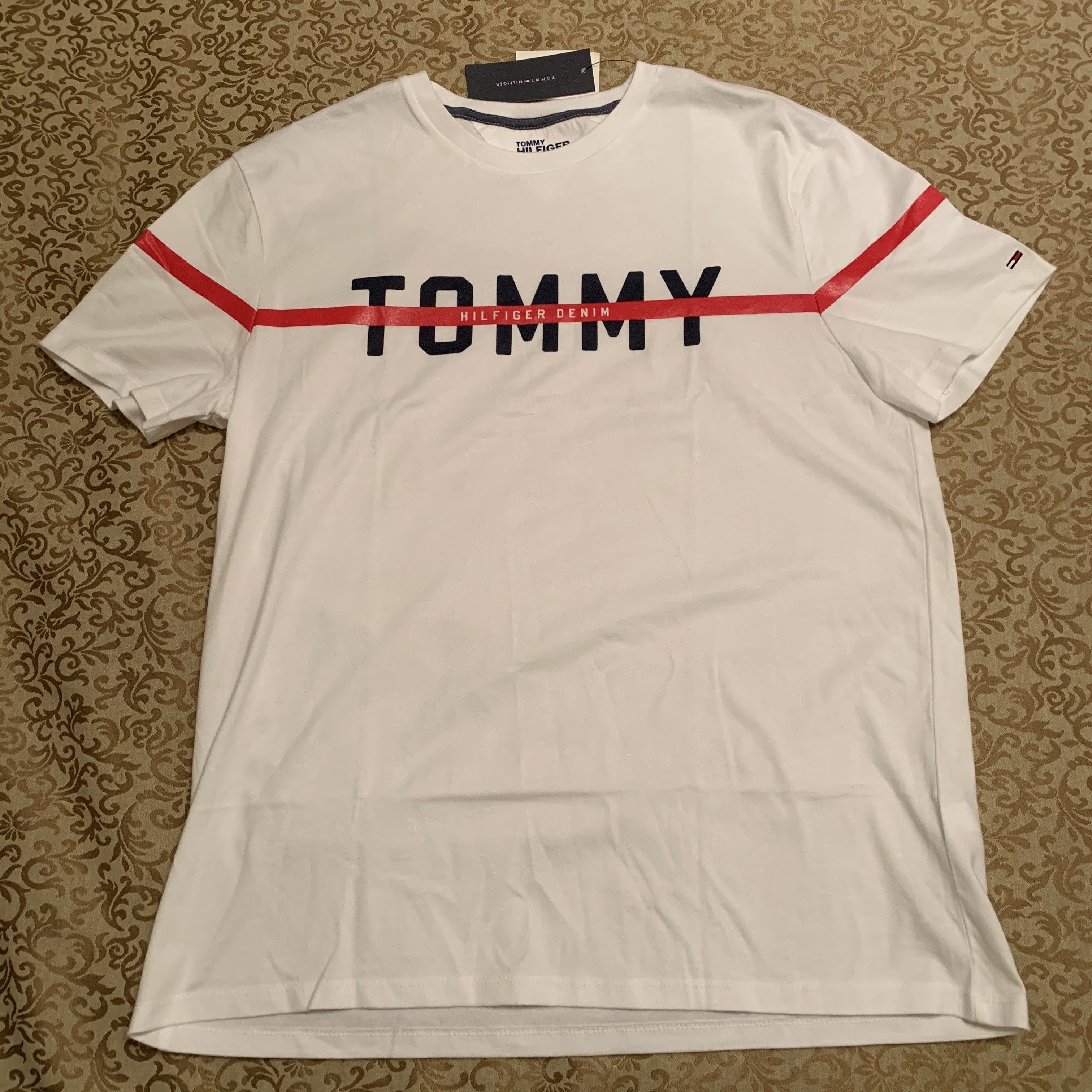 Hilfiger Deadstock Tommy Logo Tee Hoodie, Sweatshirt | FlexRushtees.com