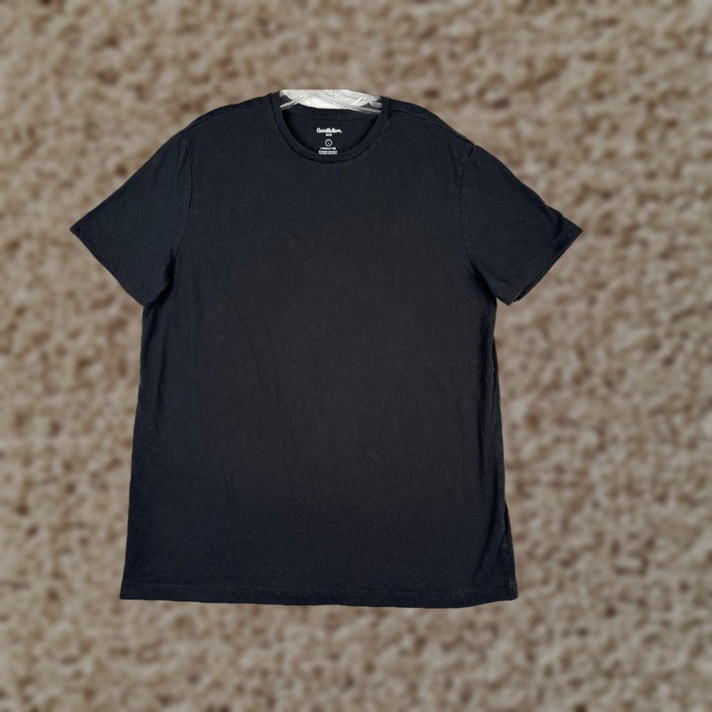 Vintage Goodfellow Co Shirt Men Large Black Cotton Blend Crew Neck Short Sleeve Note If Not