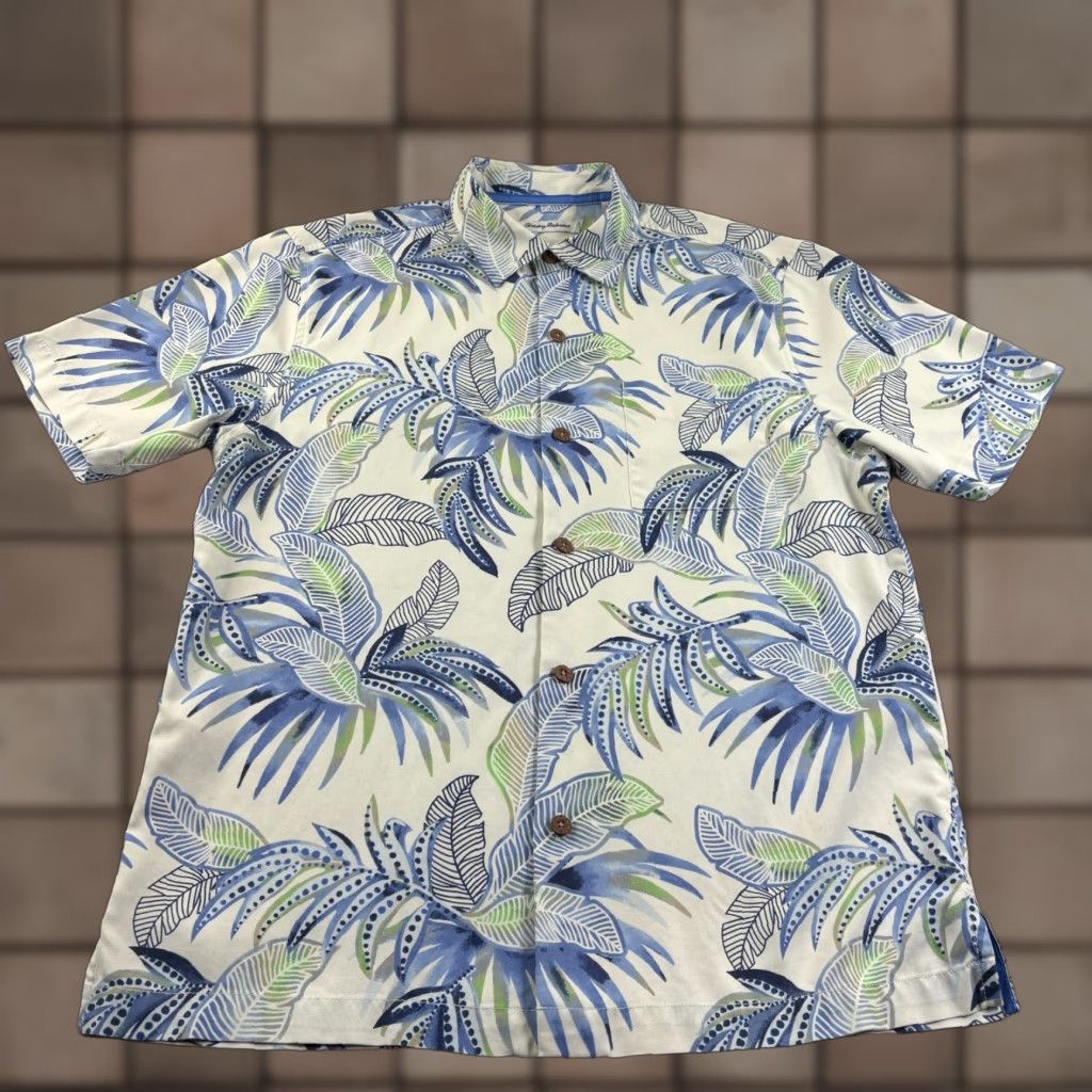 Bahama Tommy Bahama Shirt Mens Silk Floral Hawaiian Tropical Camp Islandzone T Shirt