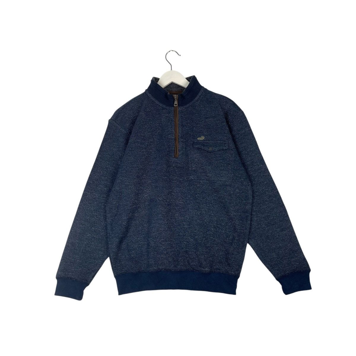 Vintage Hoodie Sweater Quater Zip Crocodile