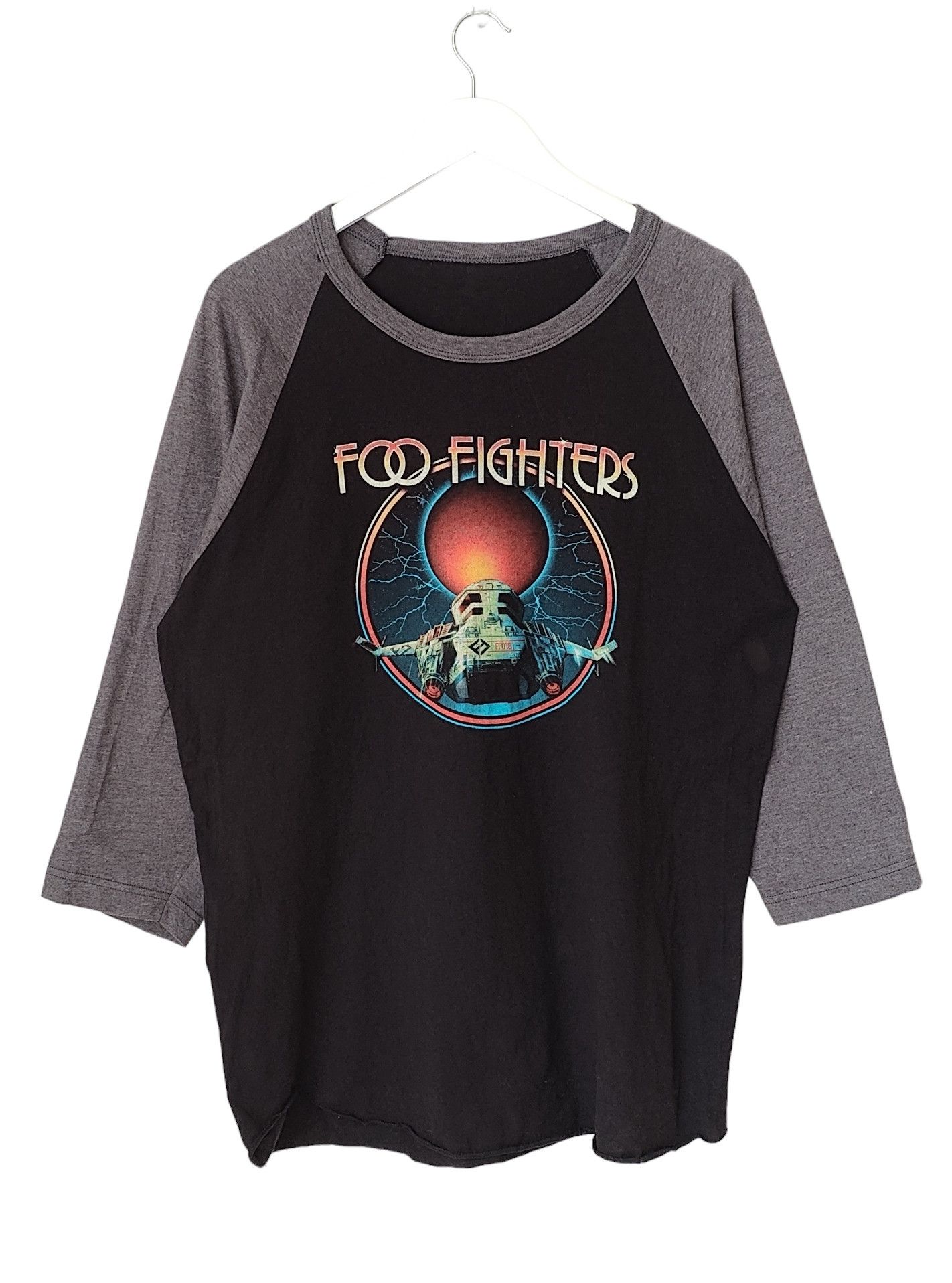 Band Tees Foo Fighter Space Shuttle Red Moon Raglan Longsleeve Hoodie, Sweatshirt | FlexRushtees.com