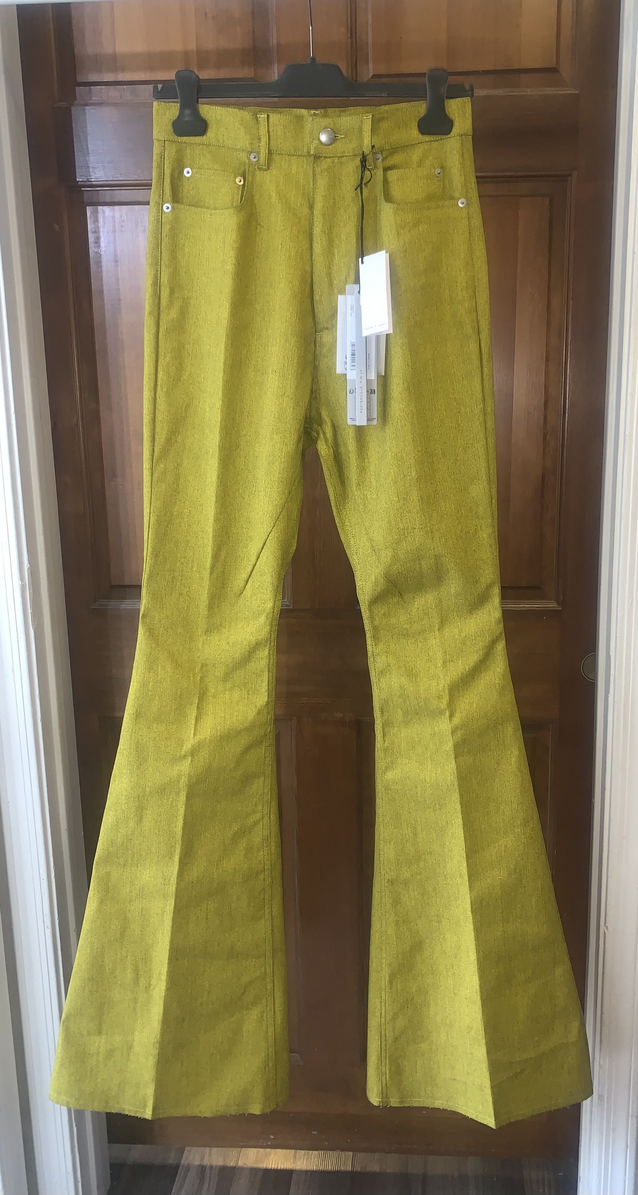 Rick Owens Ss24 Porterville Lemon Bolan Bootcuts Fits Men S 28 32