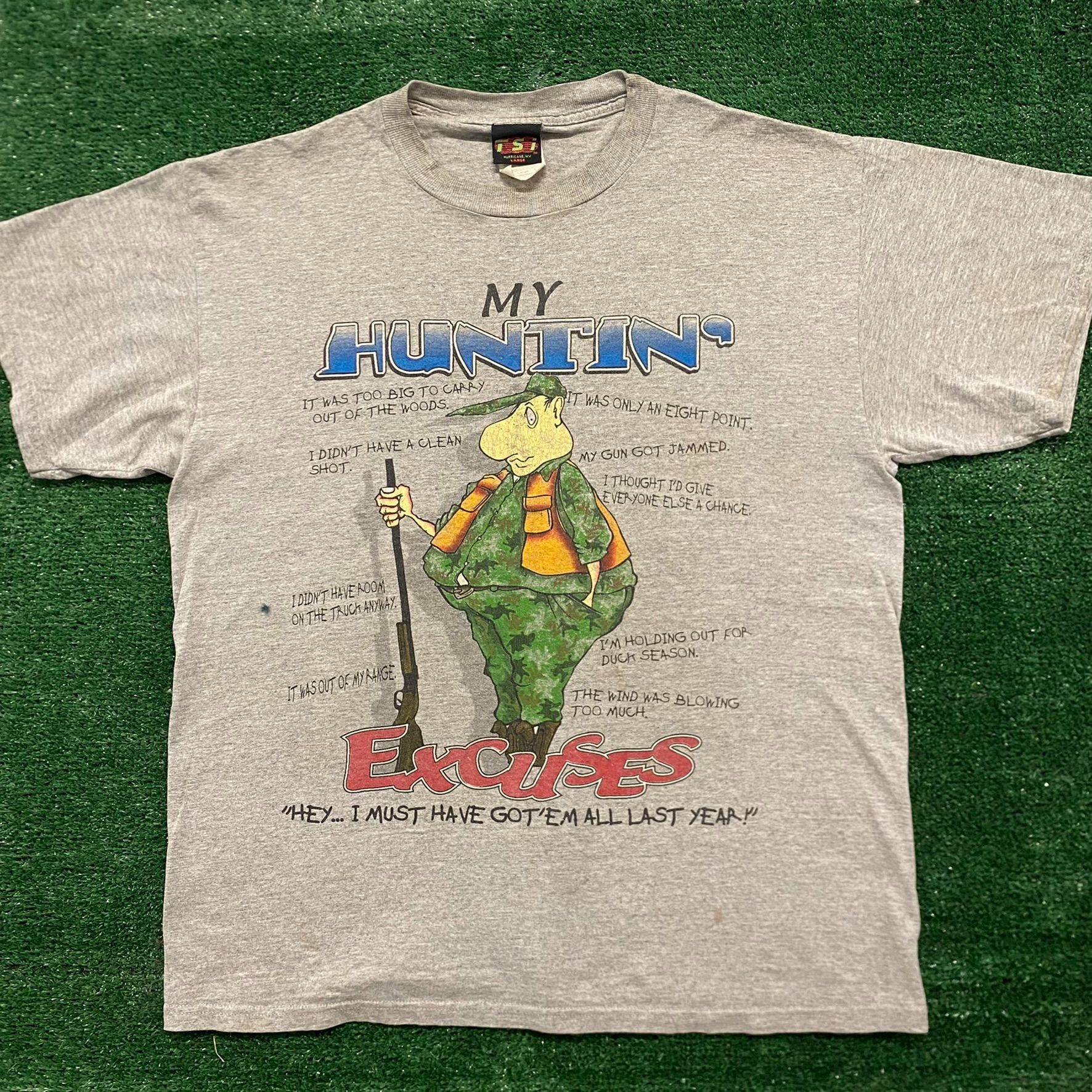 Vintage 90s Hunting Humor Essential Funny Outdoor T Shirt Hoodie, Sweatshirt | FlexRushtees.com