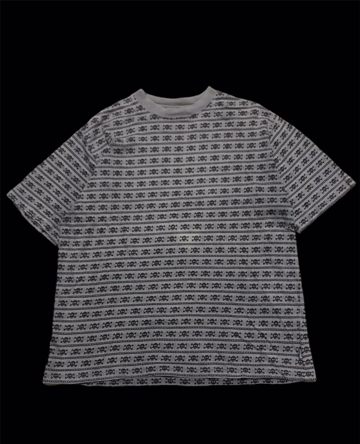 Vintage Stussy Skeleton Logo Tribal T Shirt
