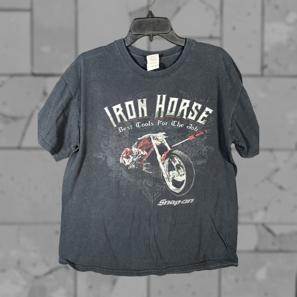 Vintage Snap On Shirt Mens Large Black Iron Horse Best Tools Motorcycle Graphic Shirt Mens L Hoodie, Sweatshirt