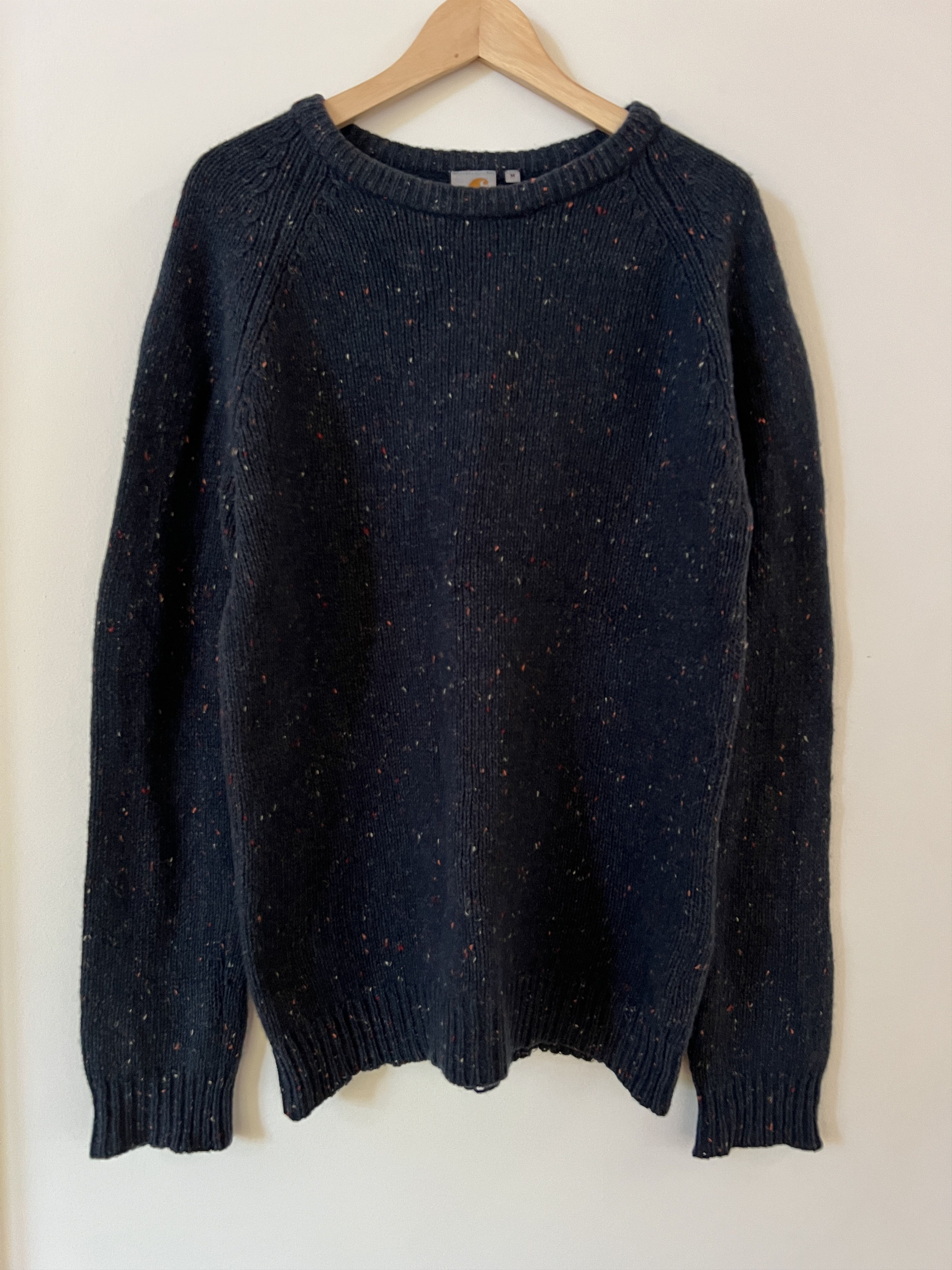 Carhartt Anglistic Sweater Dark Blue Heather Speckled