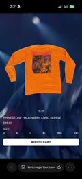 Krueger Kim Krueger Rhinestone Halloween Long Sleeve Orange Medium