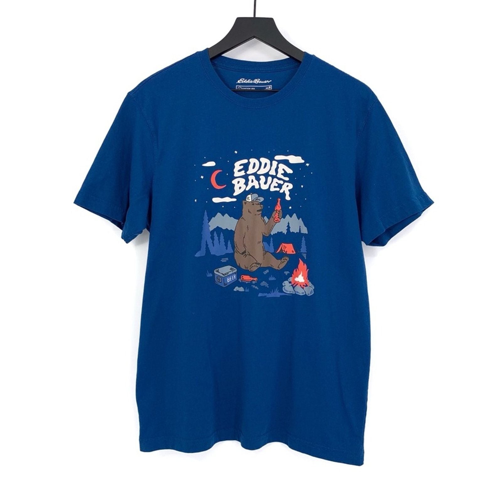 Bauer Eddie Bauer Bear Beers Graphic T Shirt Royal Blue M Hoodie, Sweatshirt | FlexRushtees.com