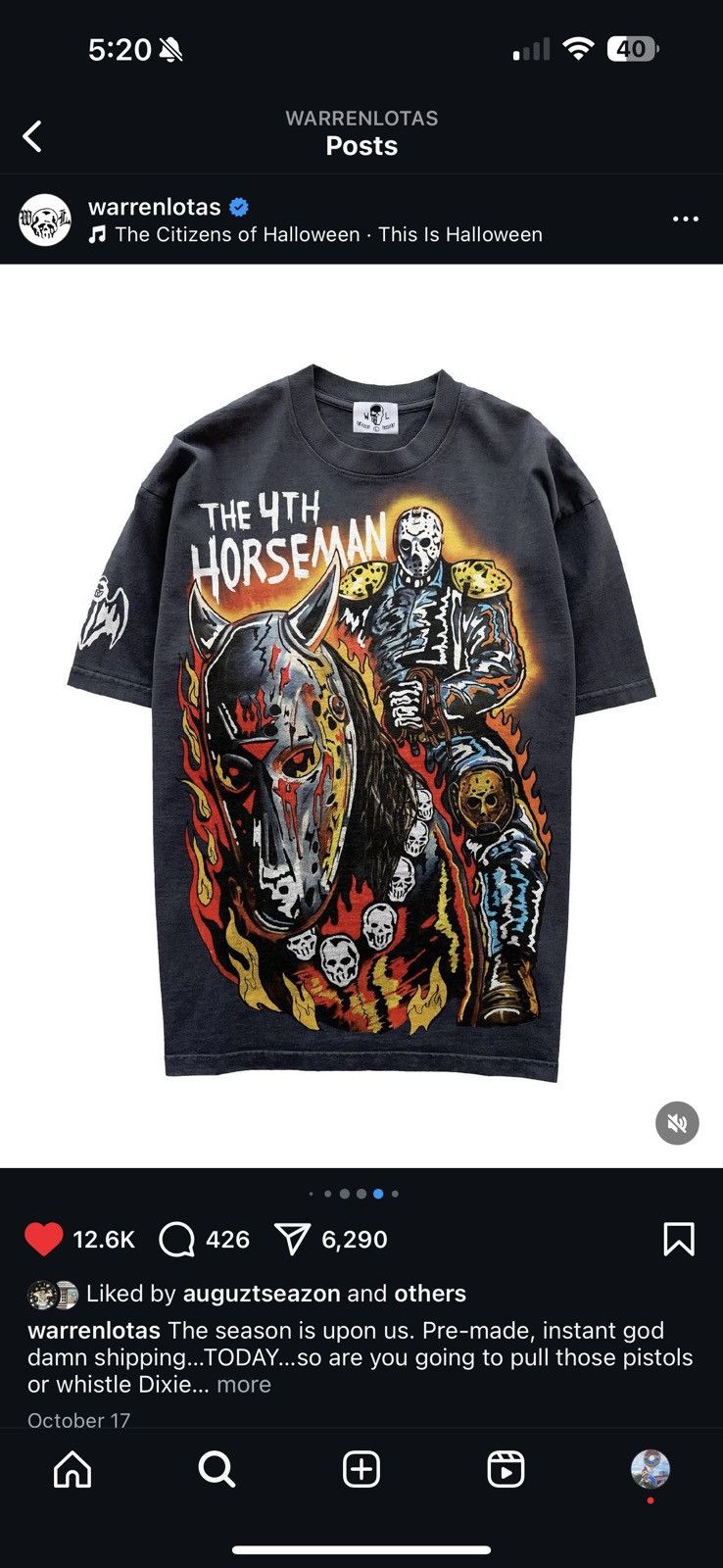Lotas Warren Lotas Halloween Tee 2024 Xl
