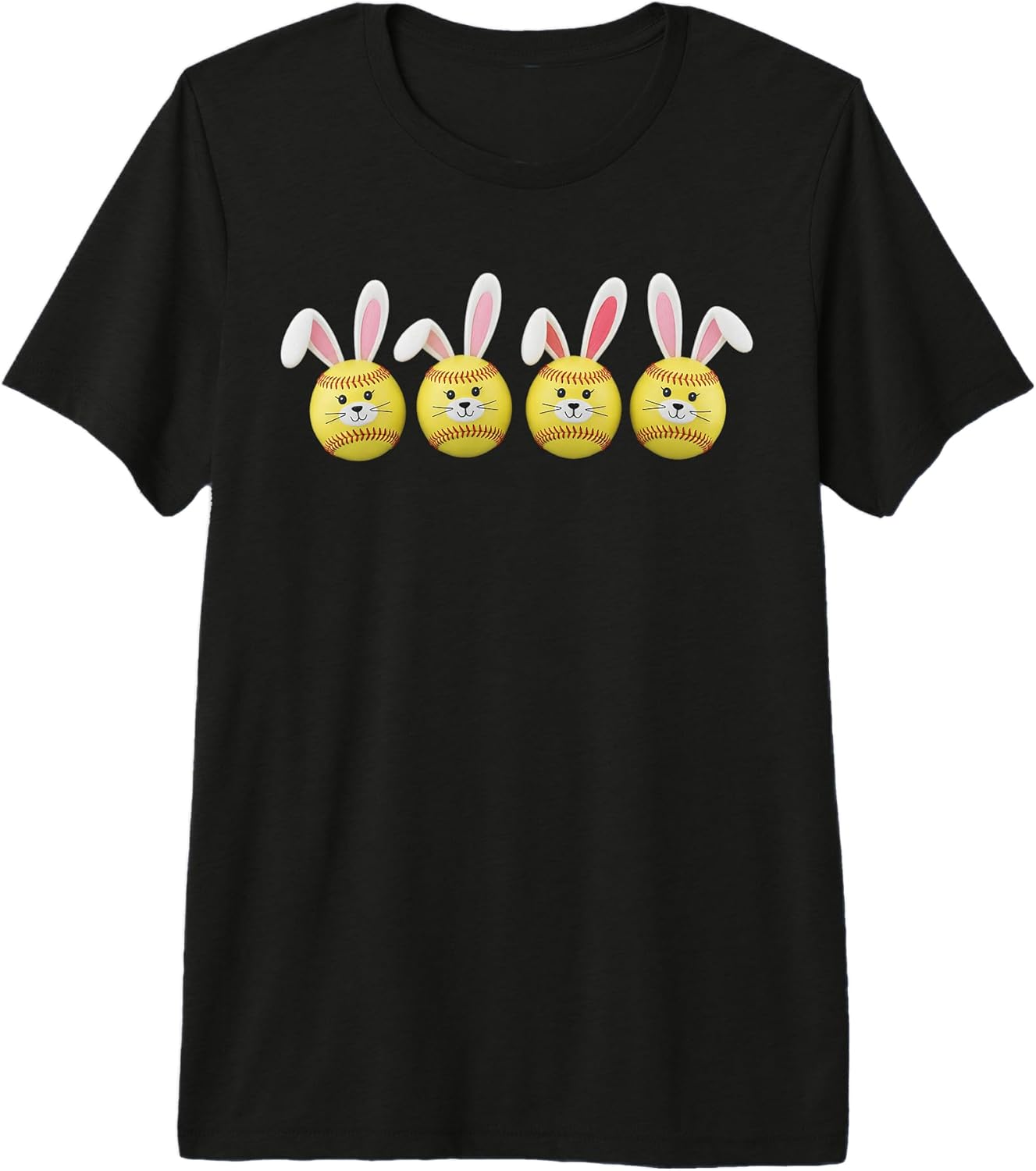 Softball Bunny Easter Tee for Boys Kids Girls