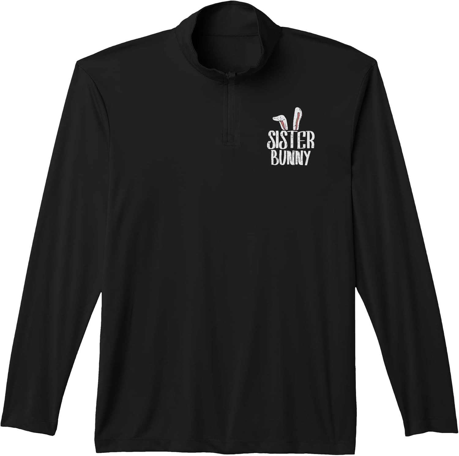 Sister Bunny Ears Cute Easter Family Matching Girls Women Performance Quarter-Zip Top