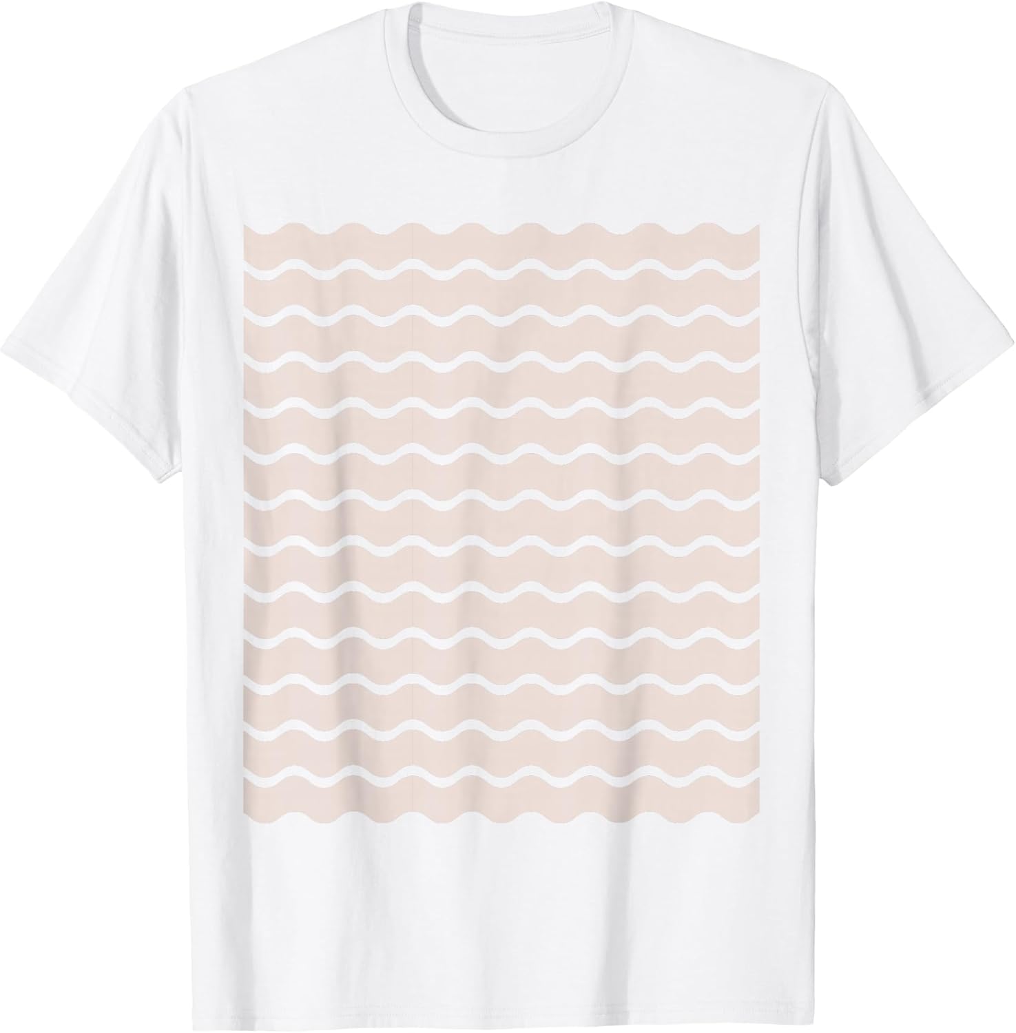 Minimalist Neutral and White Wavy Lines Pattern