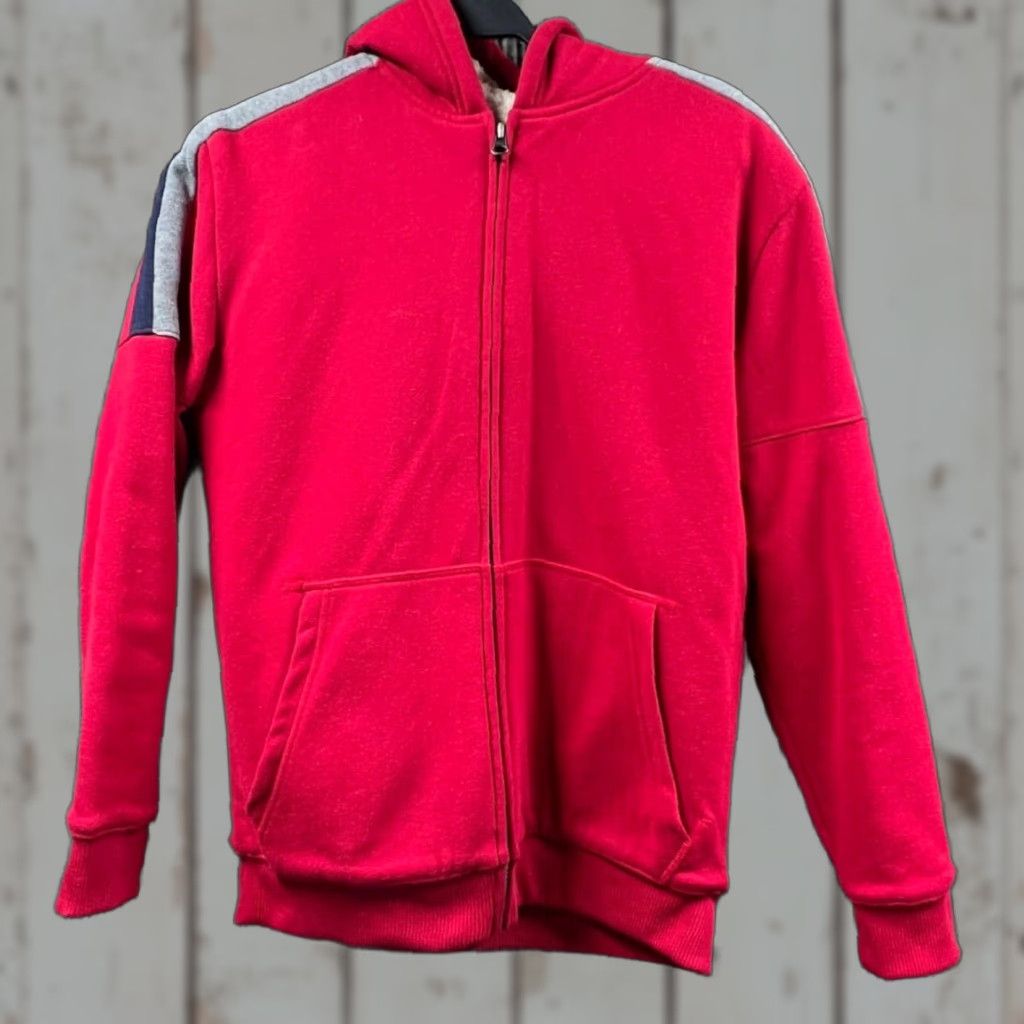 Vintage The Childrens Place Boys Red Hoodie Xxl Sherpa Lined Full Front Zip Boys