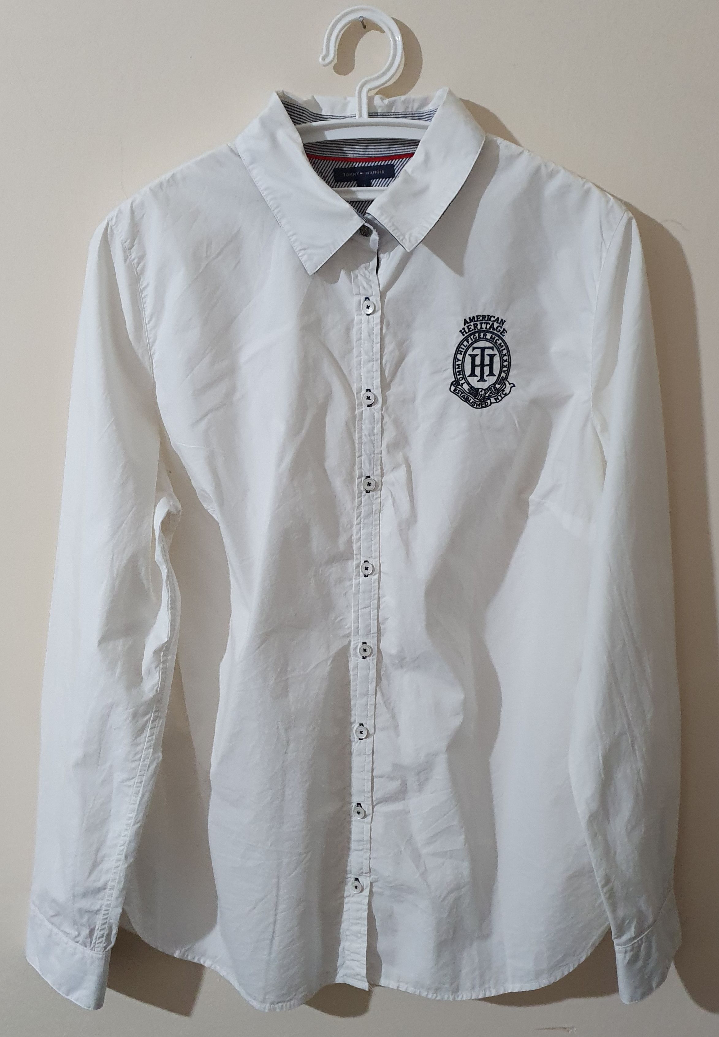 Hilfiger Tommy Hilfiger White Shirt Cotton Hoodie, Sweatshirt | FlexRushtees.com