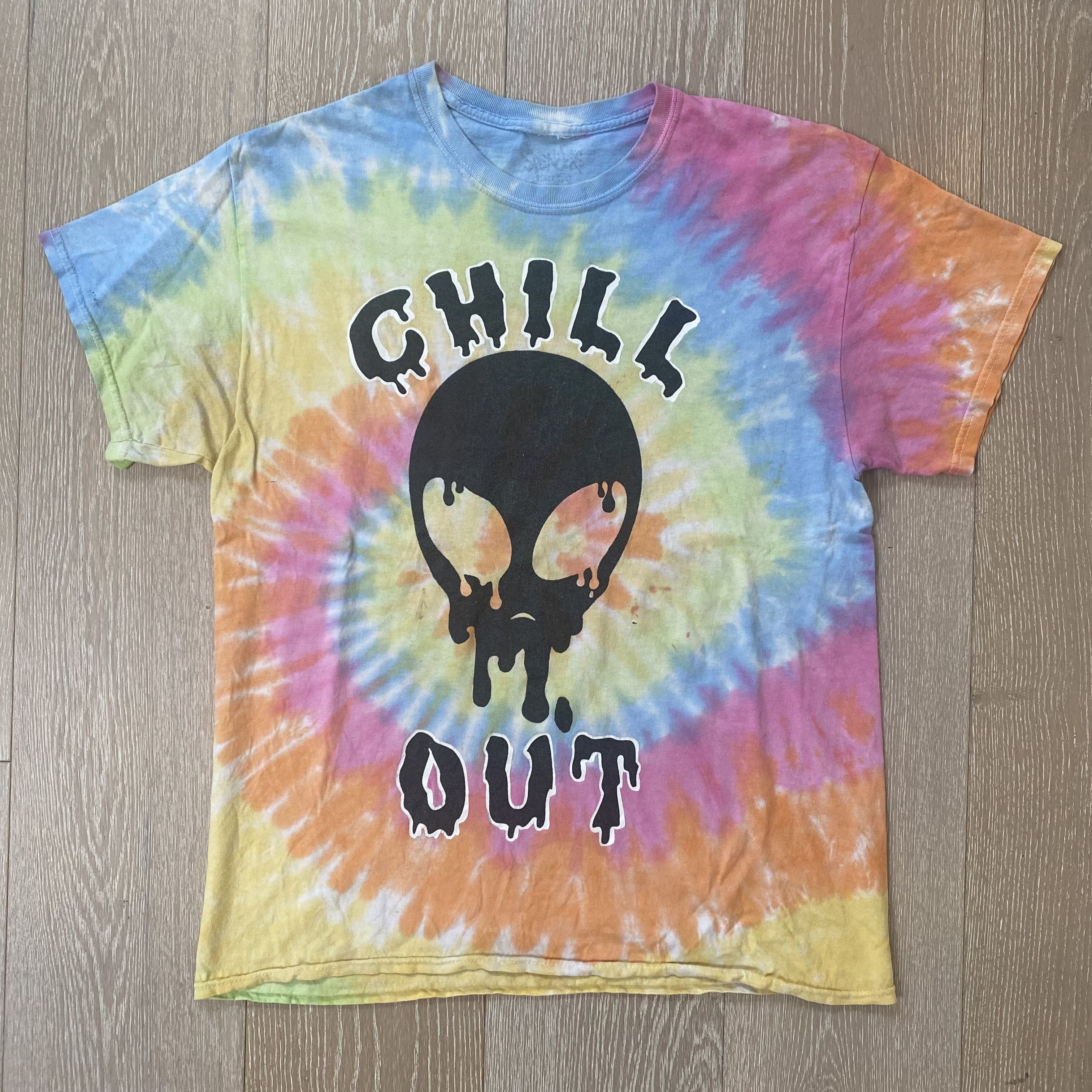 Vintage Spencer S Chill Out Psychedelic Alien Tee