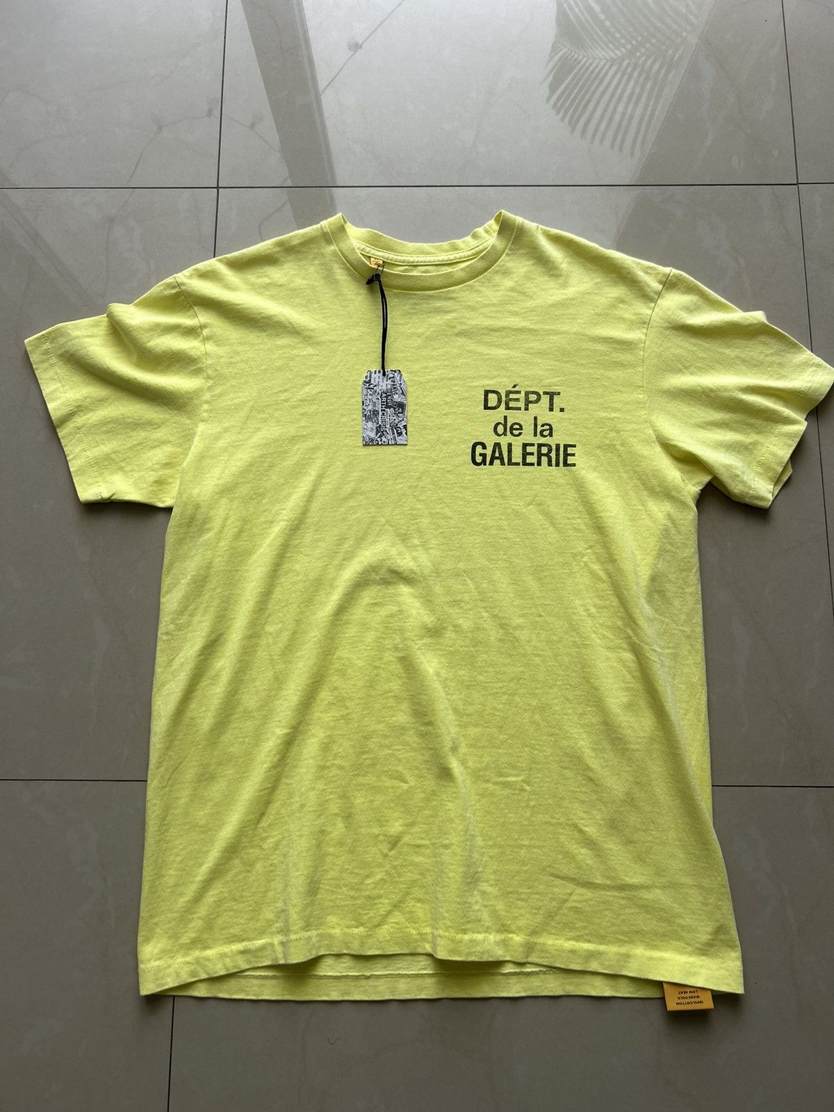 Dept Gallery Dept Yellow French Logo Tee Hoodie, Sweatshirt | FlexRushtees.com