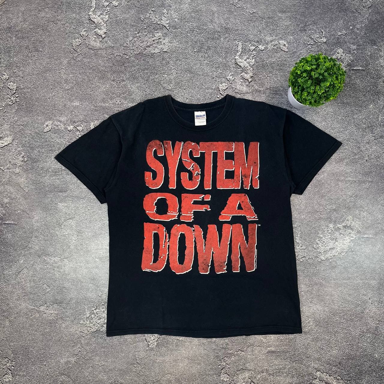 Vintage 90s Cotton System Of A Down Big Logo Black T Shirt Hoodie, Sweatshirt | FlexRushtees.com