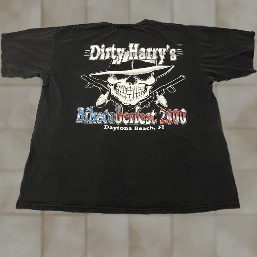 Gildan Vintage Biker T Shirt Daytona Beach Gildan Xl Black Biketoberfest Y2k Bike Week Dirty Harry S Hoodie, Sweatshirt