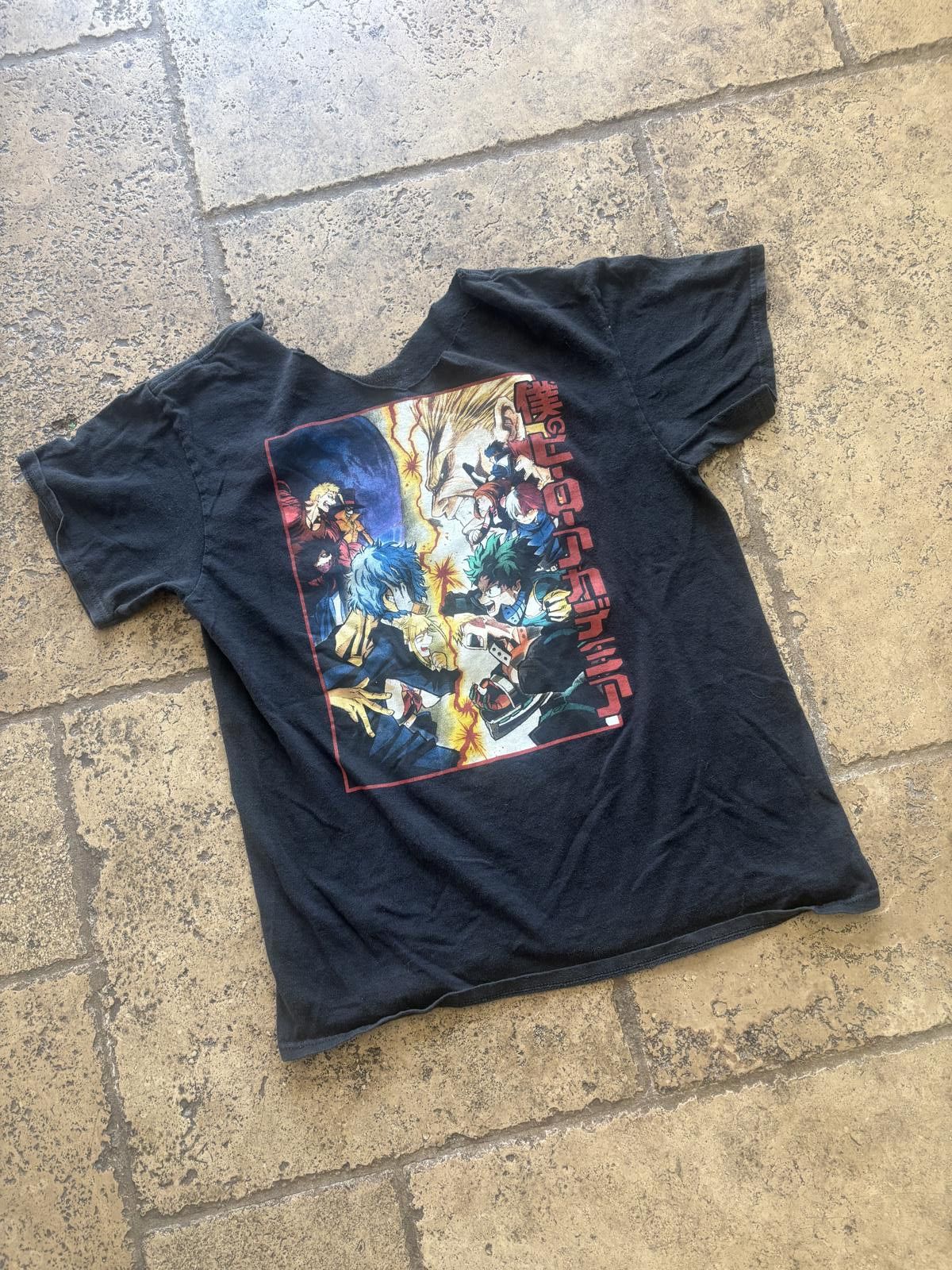 Unknown London Collar Cut Off Black Anime Graphic T My Hero Academia Design