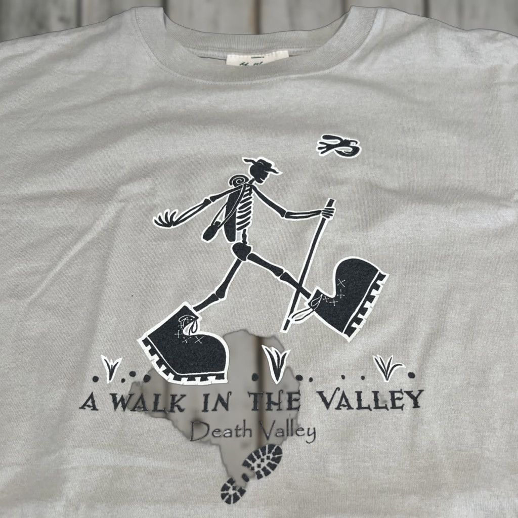 Vintage Fred Harvey Trading Company Death Valley T Shirt Large Brown Skeleton Hiking Graphic Hoodie, Sweatshirt