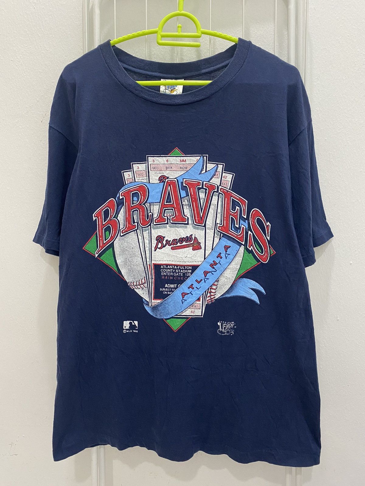 Vintage Vtg 90s Atlanta Braves Rap Tee 1992 Mlb Champions Hoodie, Sweatshirt | FlexRushtees.com