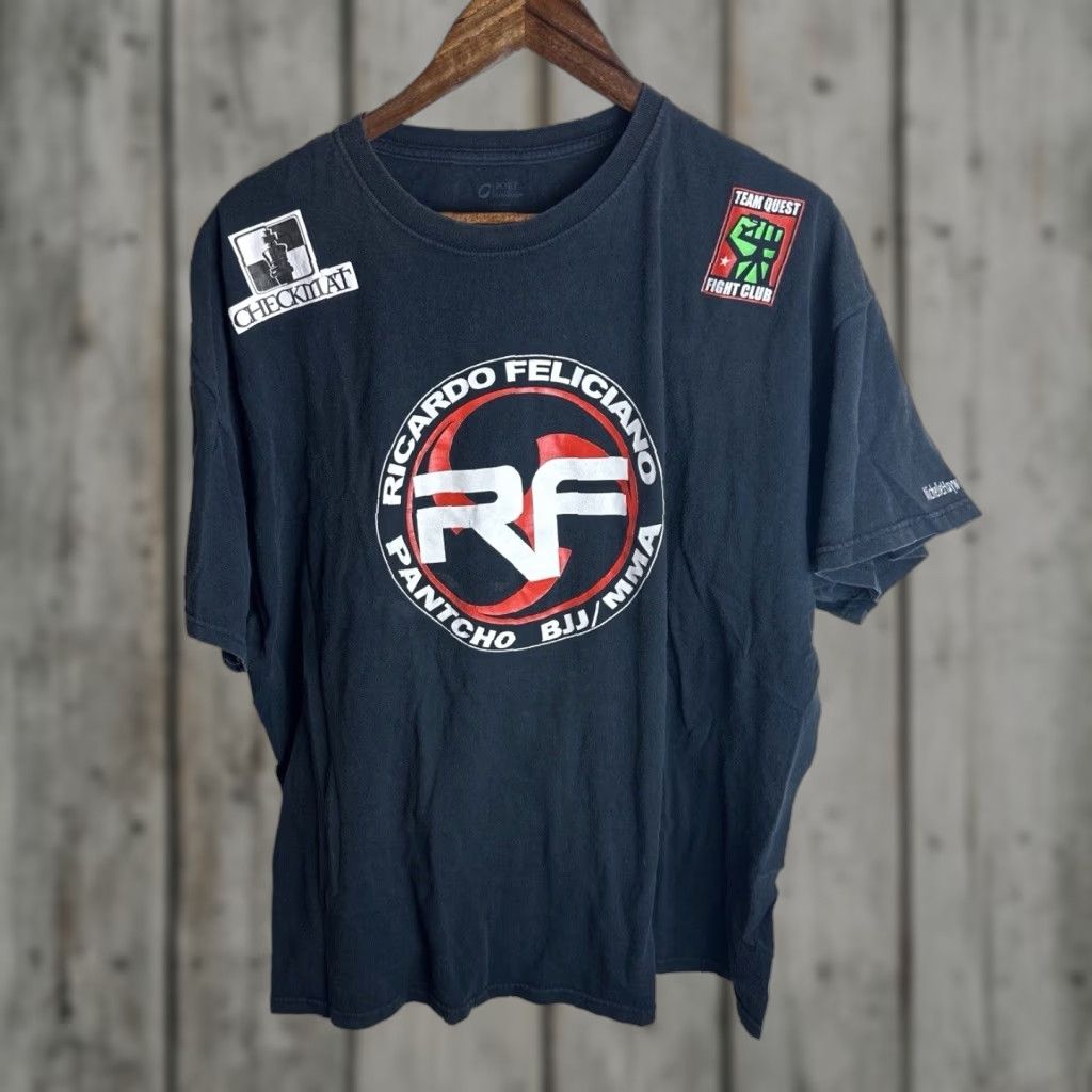 Port Company Team Quest Fight Club Bjj Mma Black T Shirt Mens 2xl Ricardo Feliciano