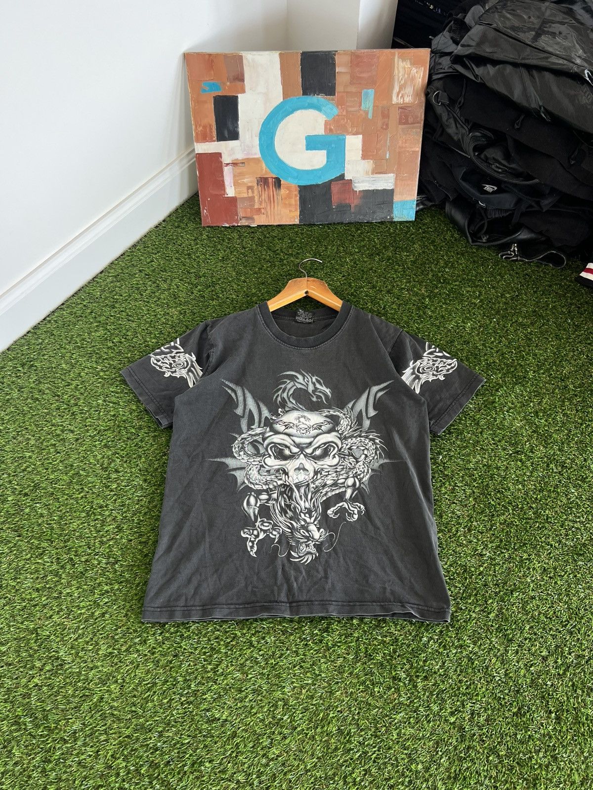 Y2k Diesel Dragon Tribal Vintage T Shirt Rare Japanese Tee