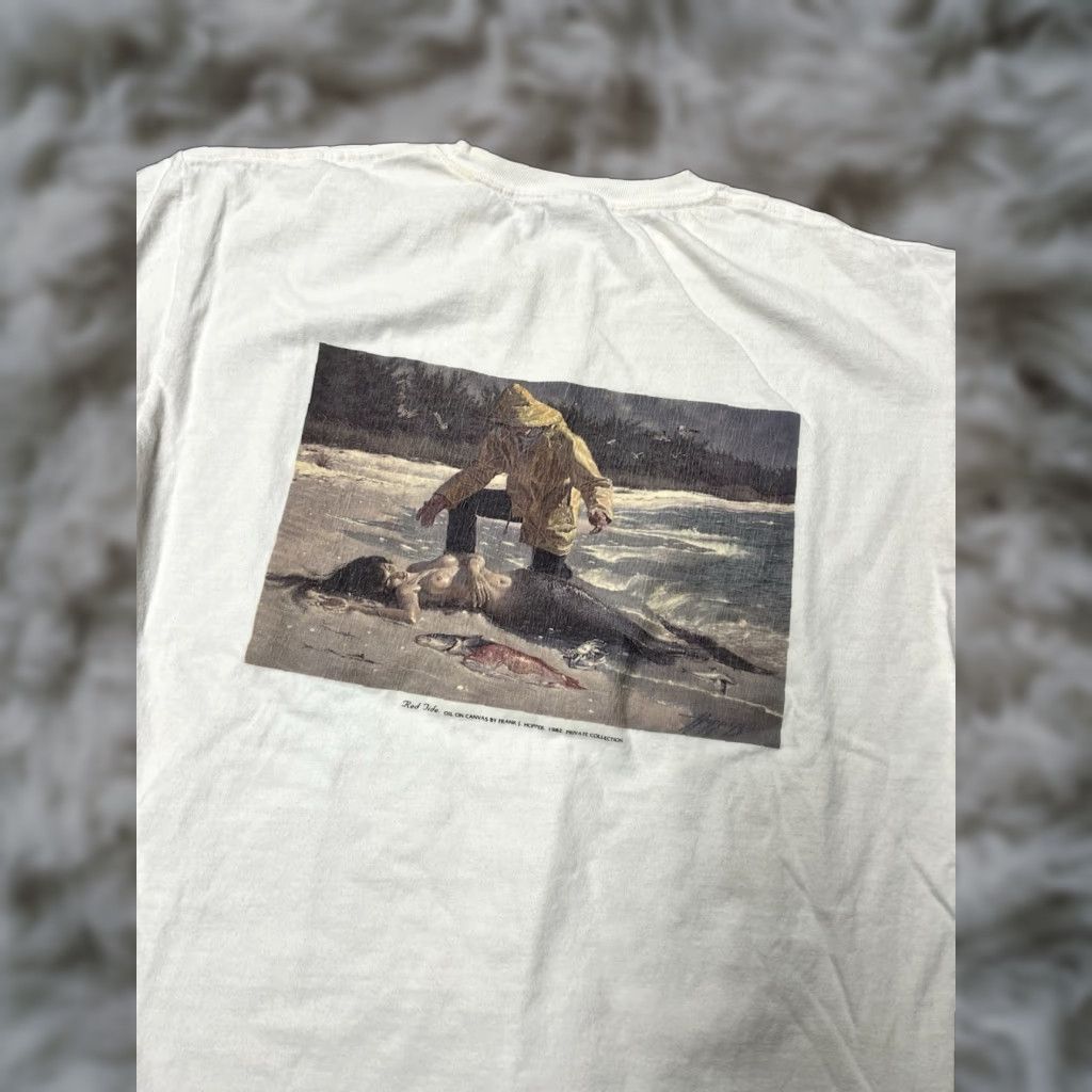 Hanes Vintage Winslow Homer The Gulf Stream Art T Shirt Tee 90s Mfa Museum White Xl Mens Hoodie, Sweatshirt