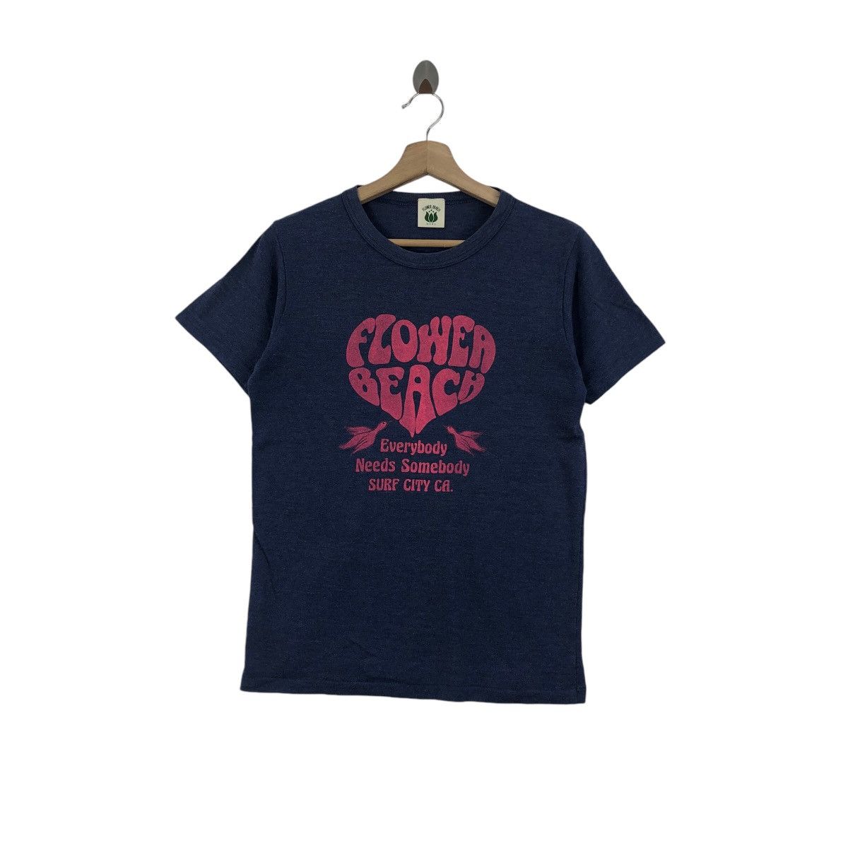 Vintage Flower Beach Tee Shirt Surf