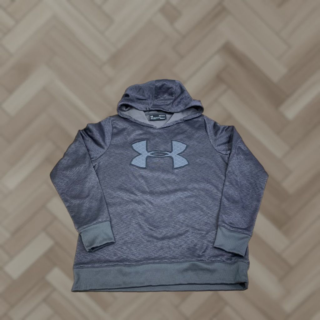 Armour Under Armour Hoodie Mens M Gray Coldgear Pullover Long Sleeve Hooded All Seasons Gym Tr