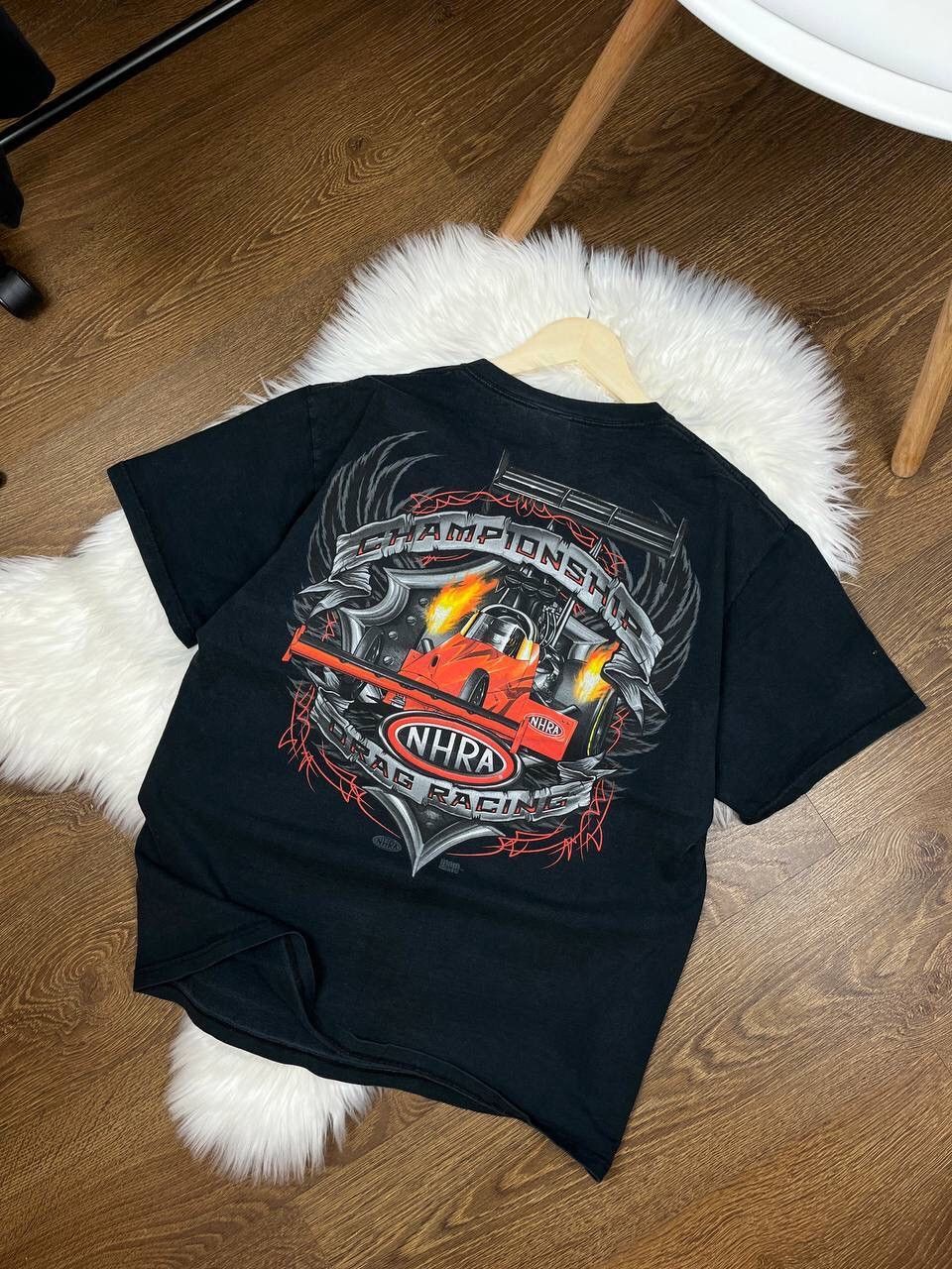 Vintage Nhra Racing Flames Tribal T Shirt