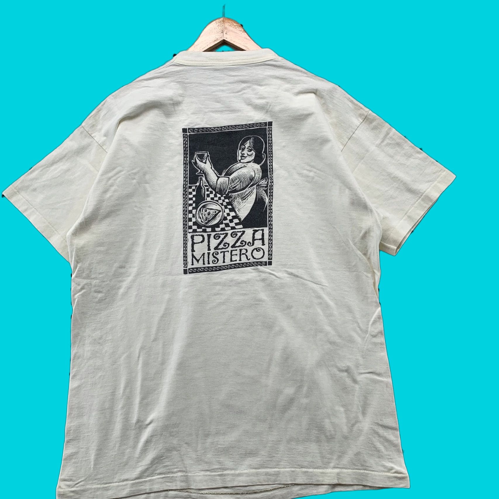 Fruit Of The Loom Vintage Fruit Of The Loom Shirt Mens Xl White 90s Pizza Mistero Hoodie, Sweatshirt | FlexRushtees.com