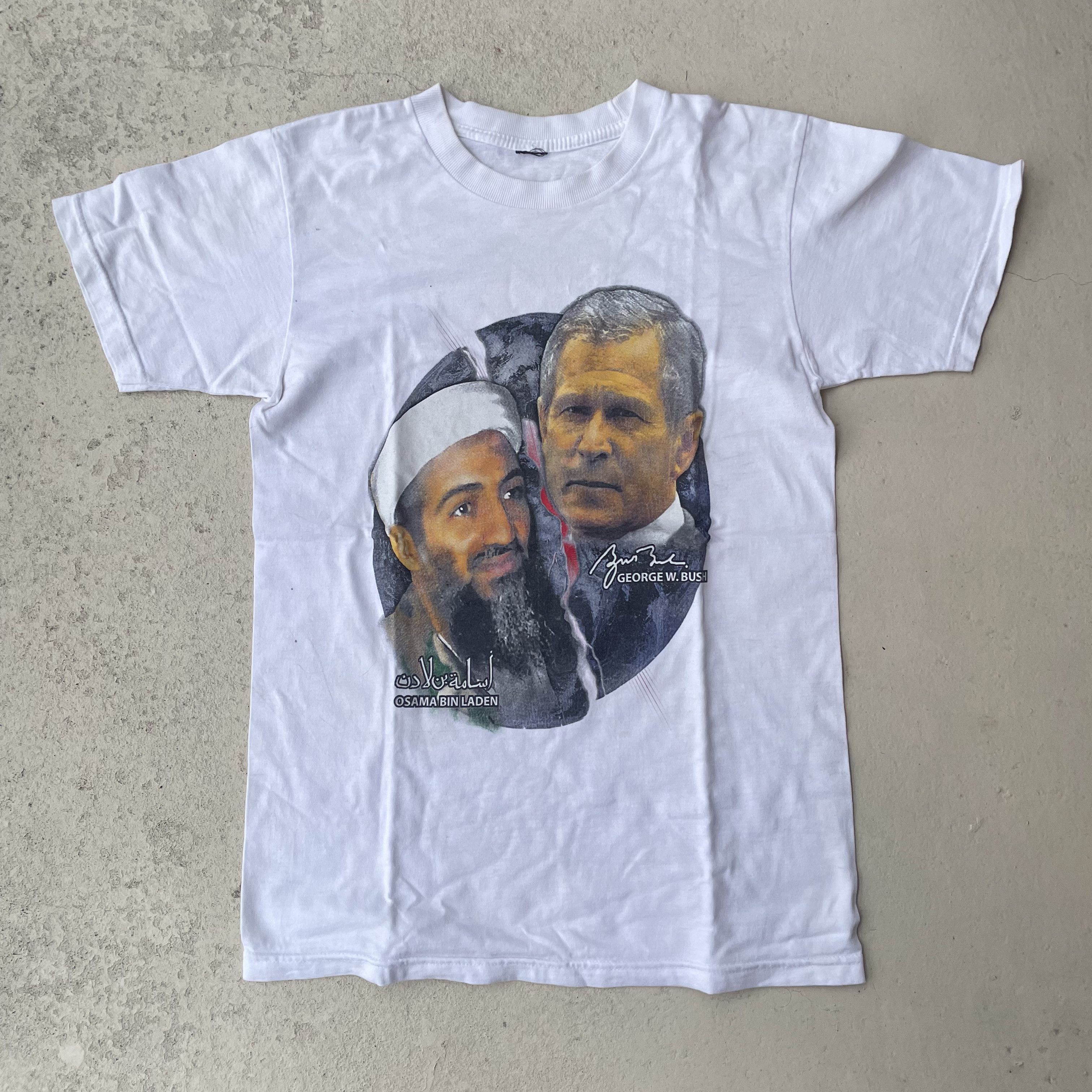 Vintage 00s Bush Bin Laden Split Bootleg Tee Hoodie, Sweatshirt | FlexRushtees.com
