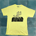 Vintage Fortnite Mens T Shirt Turntables Dj Medium Yellow Graphic Short Sleeve Novelty