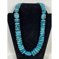 Other Turquoise Chunky Nugget Necklace W Marbled Matrix
