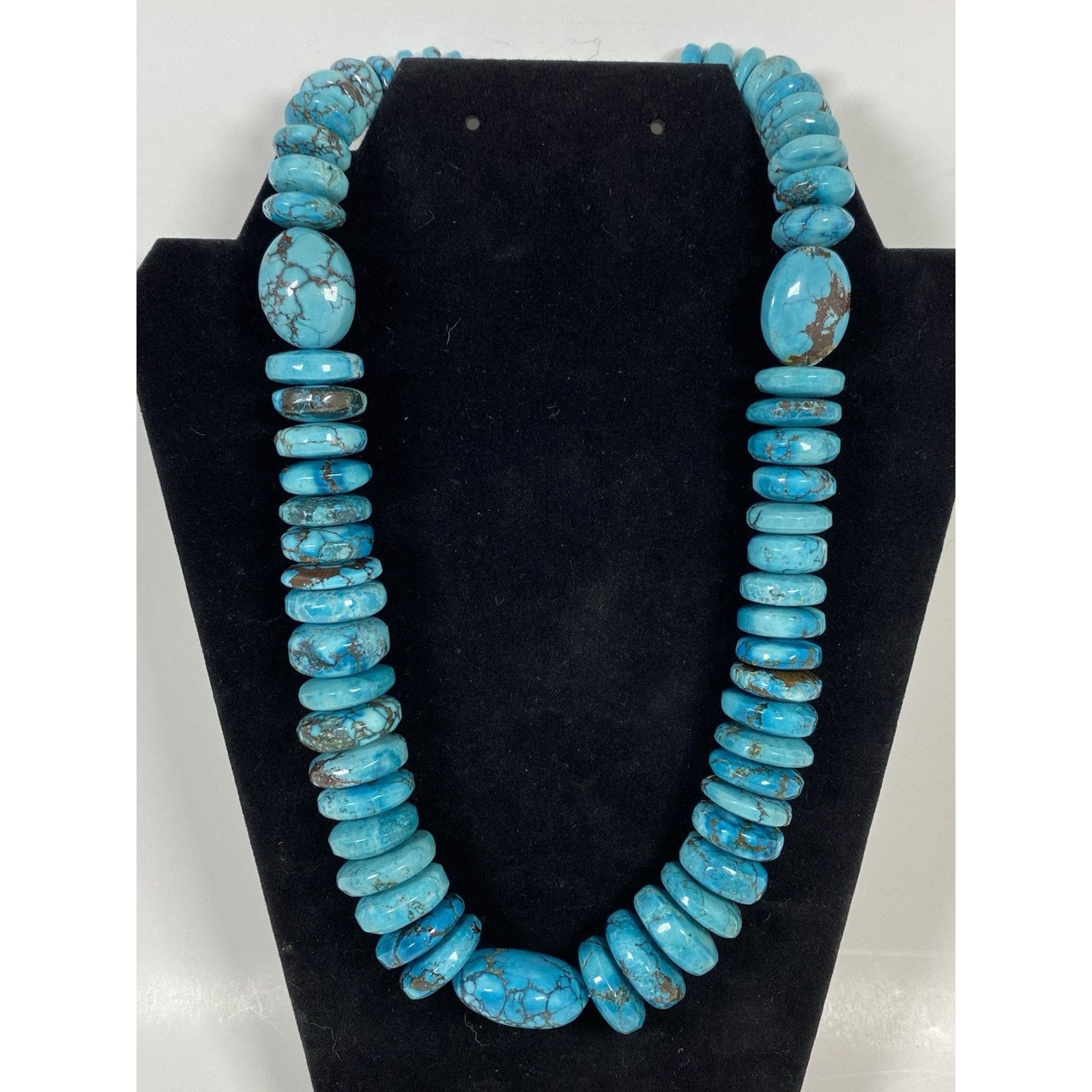 Other Turquoise Chunky Nugget Necklace W Marbled Matrix