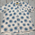 Vintage Dark Seas Division Gray Blue Aloha Shirt Short Sleeve Mens Lg Tropical Hawaiian