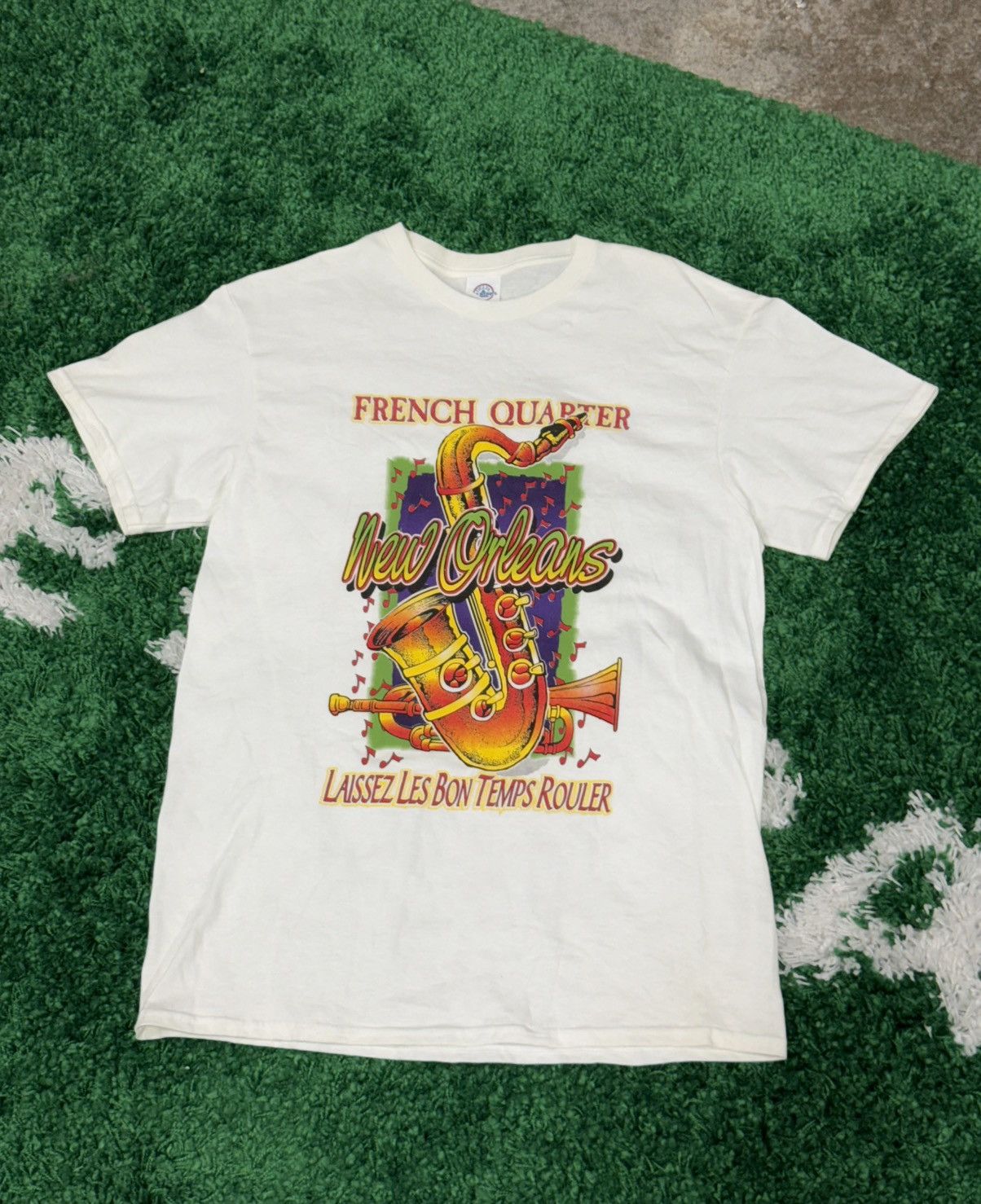 Vintage New Orleans French Quarter Tee White Delta Pro Weight Medium Hoodie, Sweatshirt | FlexRushtees.com