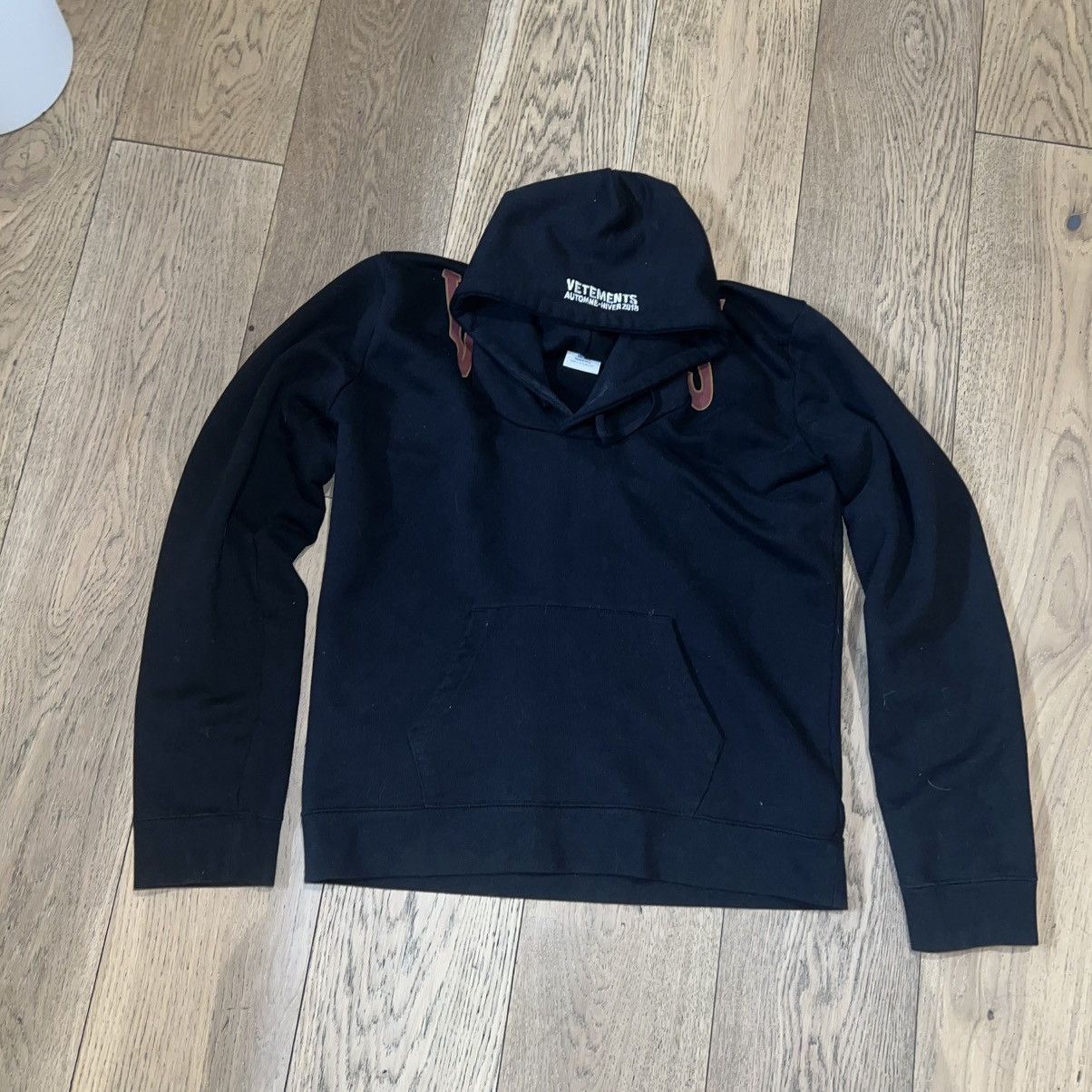 Vetements Aw18 Misplaced Logo Hoodie T-Shirts, Sweatshirt | FlexRushtees.com