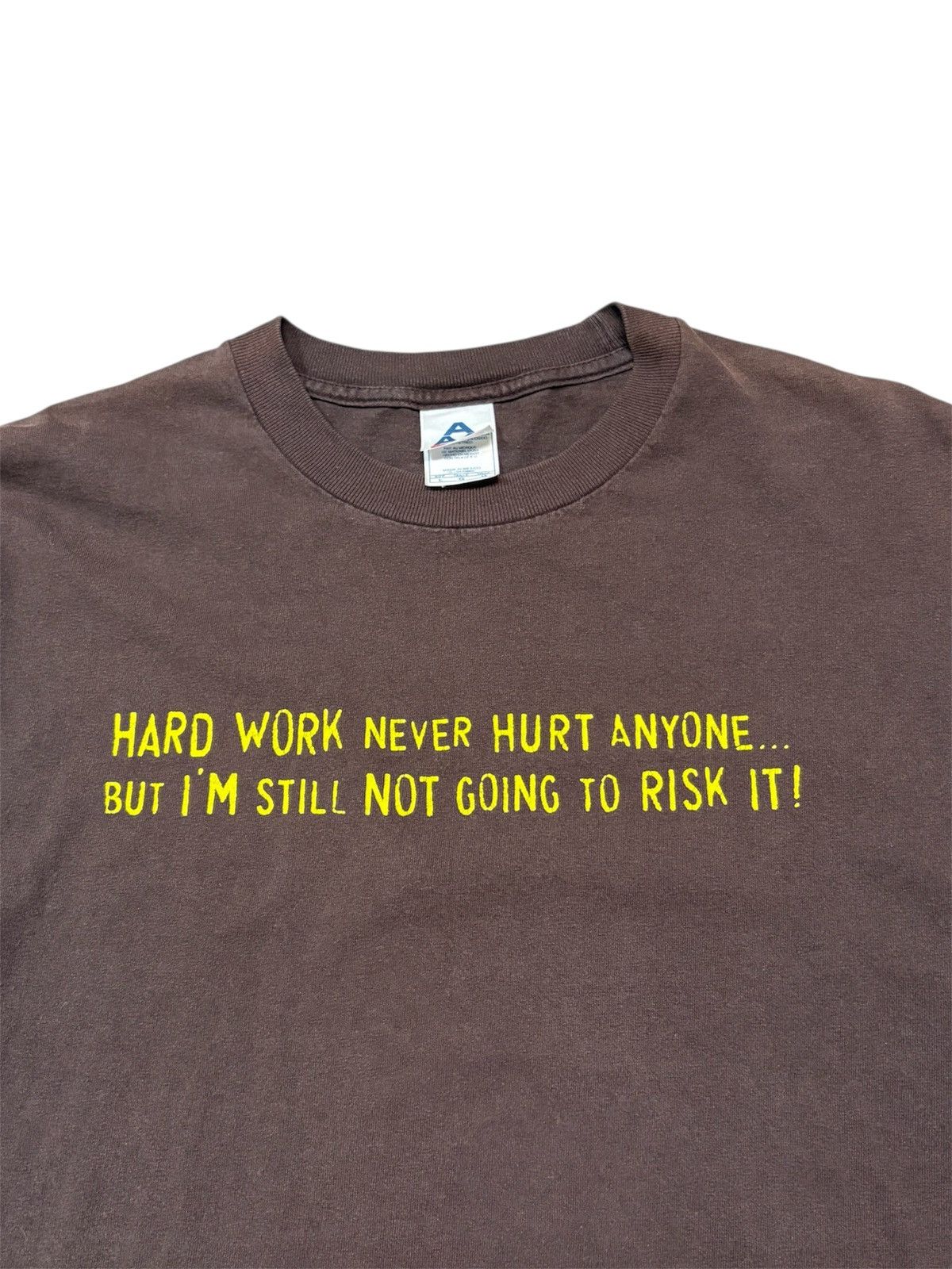 Vintage 00 S Hard Work Never Hurt Anyone Vintage Quote Tee Hoodie, Sweatshirt | FlexRushtees.com