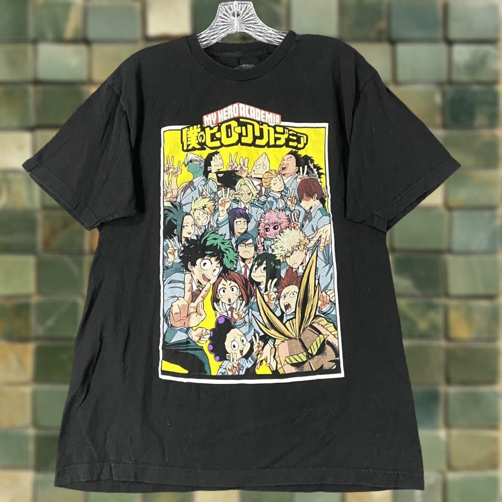 Vintage My Hero Academia Shirt Mens L Black Graphic Tee Hero