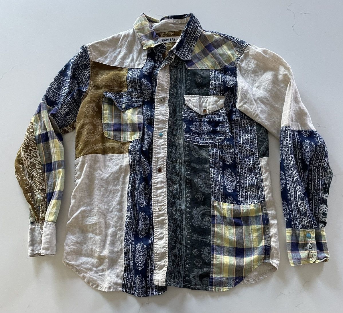 Kapital Kiro Hirata Patchwork Western Snap Shirt 2 Medium