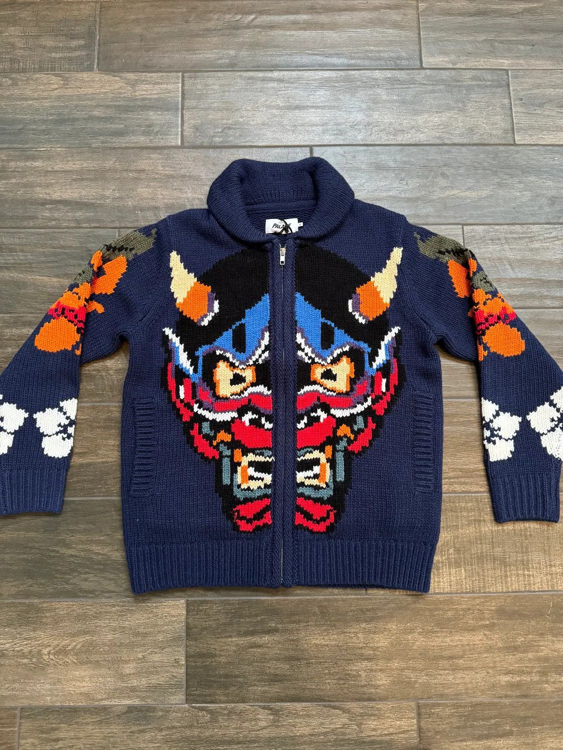 Palace Demon Cowichan Knit Blue T-Shirts, Hoodie, Sweatshirt | FlexRushtees.com