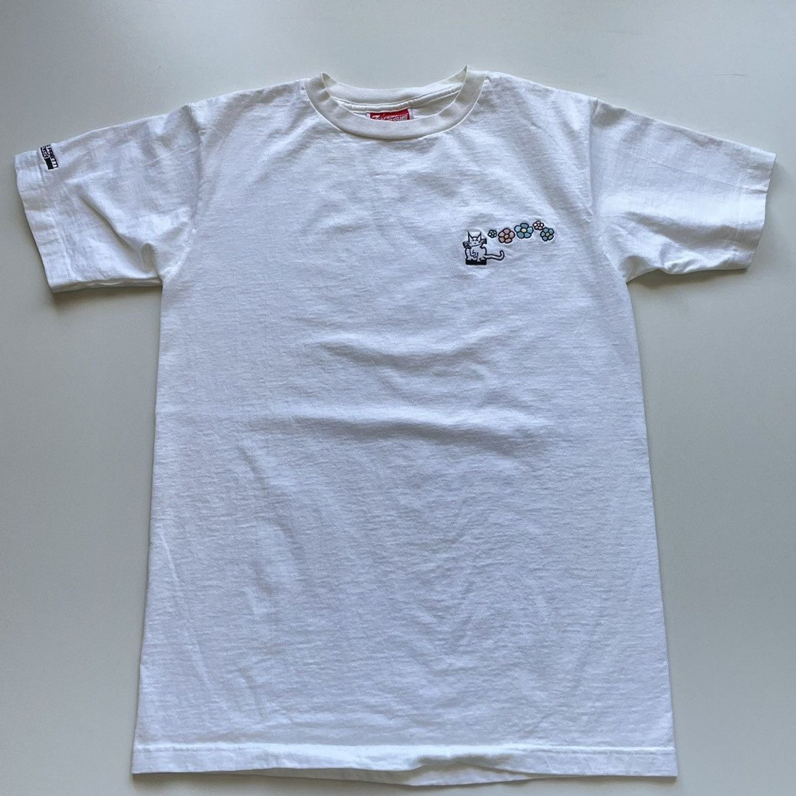 Vintage 90s Cat Flowers Sweet Pretty Vicious T Shirt Large