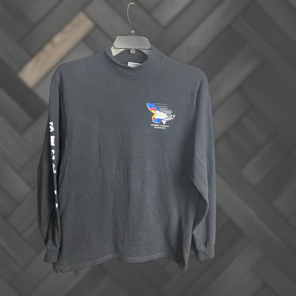 Vintage Anvil T Shirt Crew Neck Long Sleeve Black 1990s Sheriff Arizona Law Enforcement Men Me
