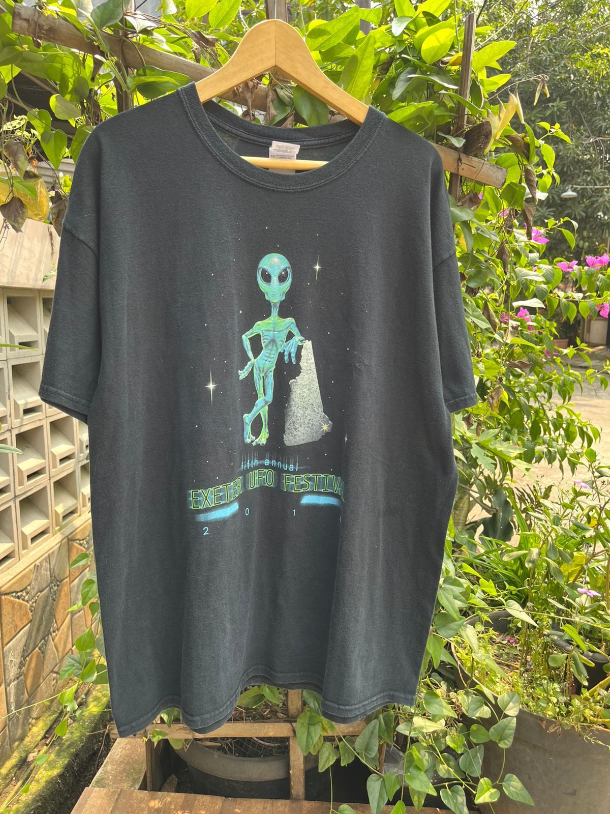 Gildan X Vintage 2014 Exeter Ufo Festival Alien Graphic Tee Tshirt