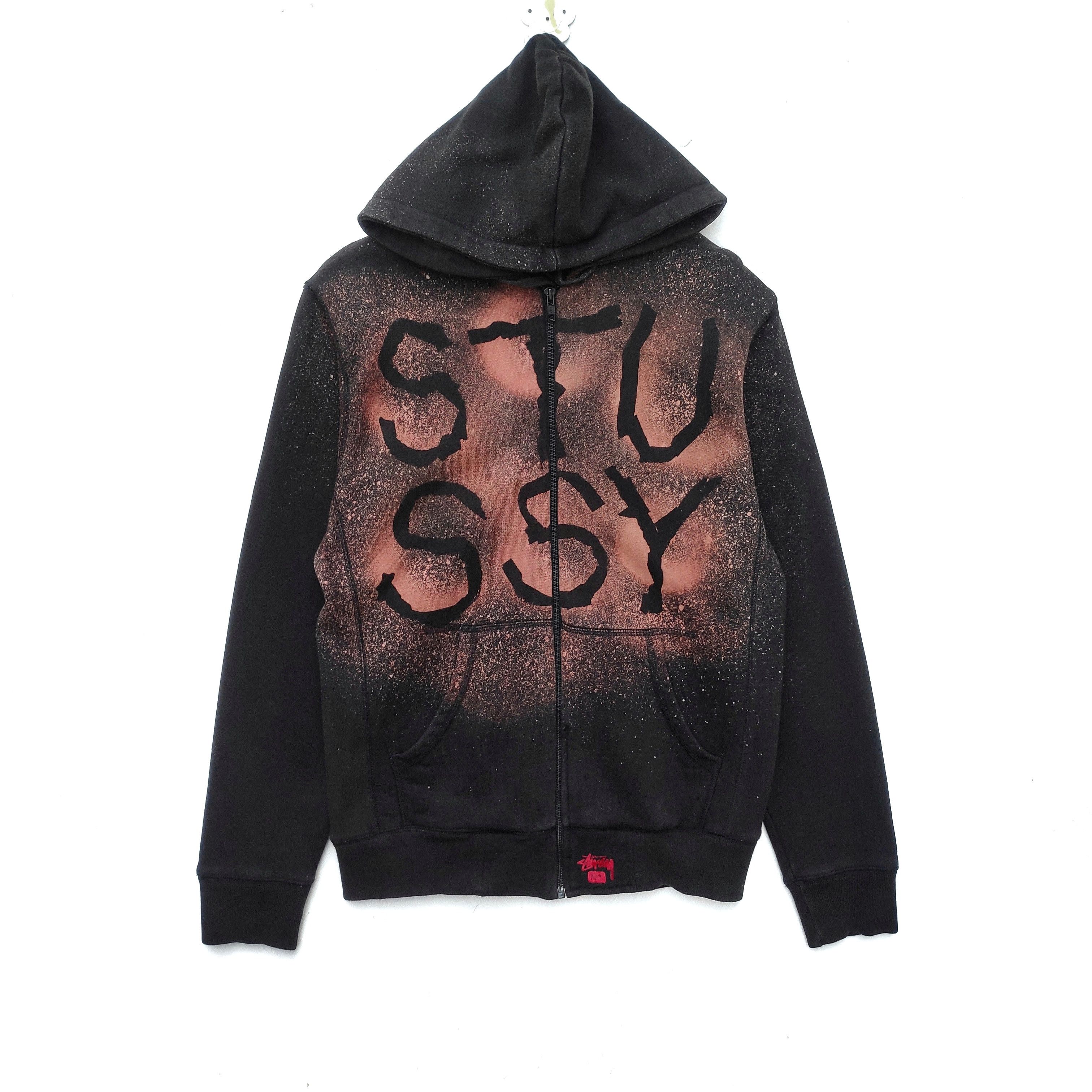 Stussy Custom Bleach Wash Hoodie Small Size T-Shirts, Sweatshirt | FlexRushtees.com