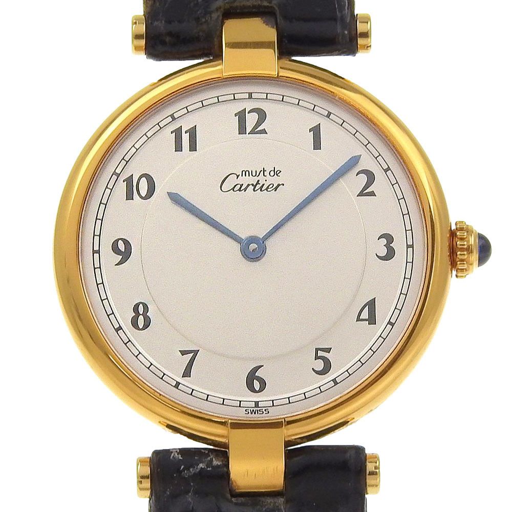 Cartier Cartier Must Vermeil Quartz Crocodile Skin Quartz Cal 90 Duty Free For Usa
